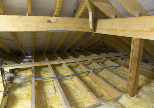 09 Feb 2008, Wirral, England, UK --- New Roof Loft Insulation --- Image by © Paul Thompson/Corbis
